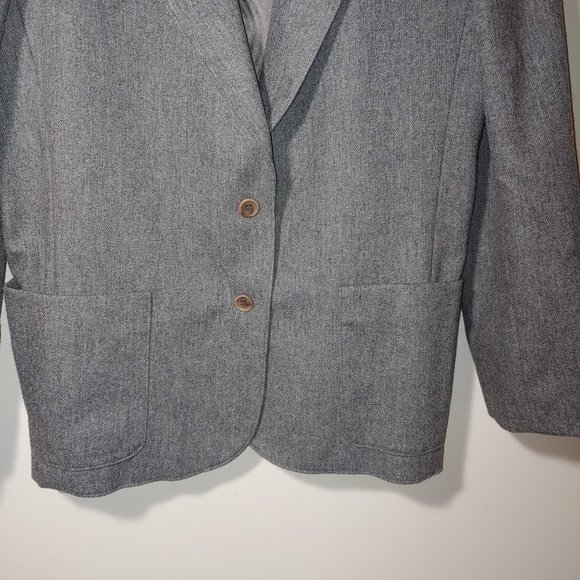 Vintage RRRRUSS Gray Blazer Jacket USA Made USA Size 14 - Picture 5 of 5